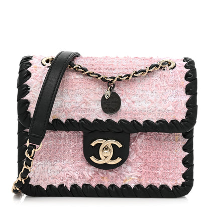 Chanel Tweed Braided Calfskin Mini My Own Frame Flap Pink Black 1 of 13