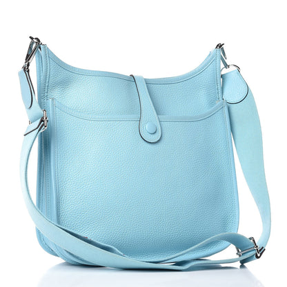 Hermes Taurillon Clemence Evelyne III PM Bleu Atoll 3 of 10