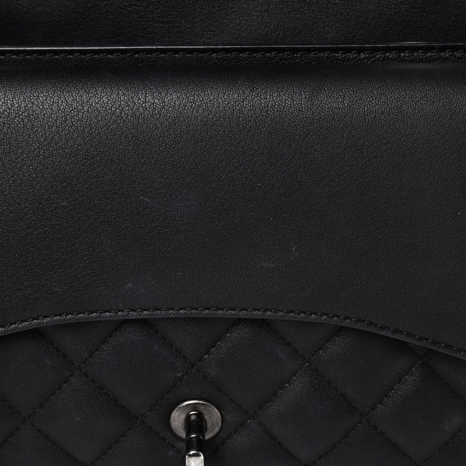 Chanel Lambskin Quilted Large Natural CC Flap Black 12 of 16