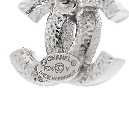 Chanel Metal Crystal CC Earrings Silver 4 of 5