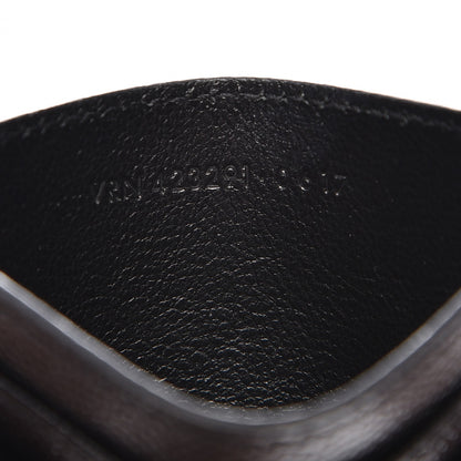 Saint Laurent Grain De Poudre Matelasse Chevron Monogram Credit Card Case Black 7 of 8