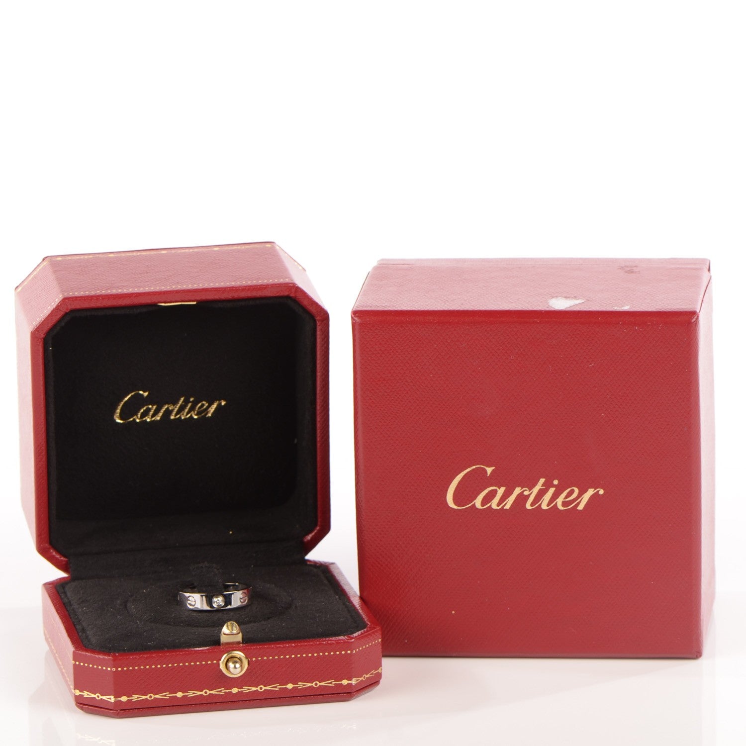 Cartier 18K White Gold Diamond 4mm LOVE Ring 48 4.25 6 of 6