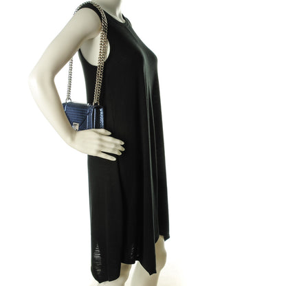 Christian Dior Metallic Patent Micro-Cannage Baby Diorama Flap Bag Bleu 2 of 8