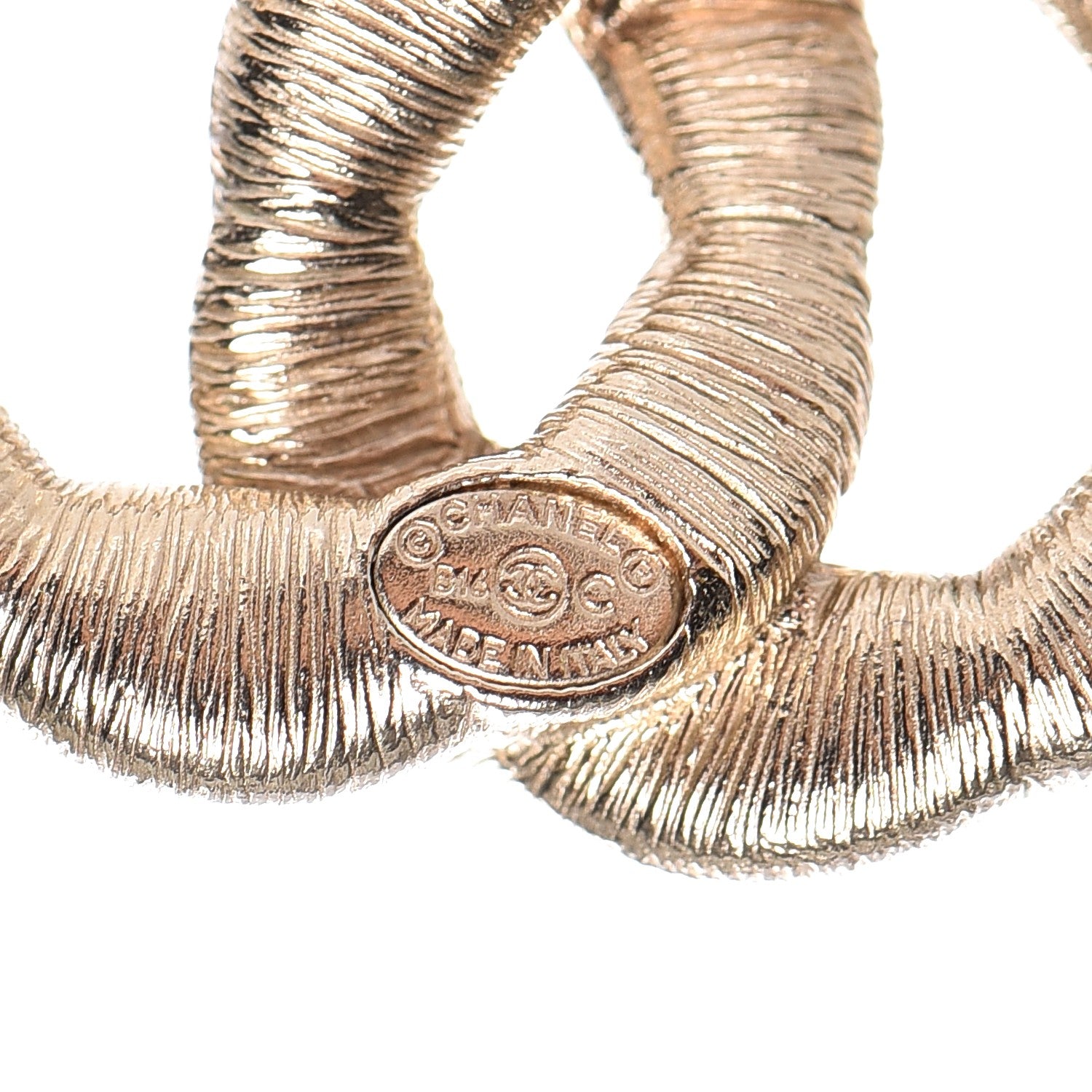 Chanel Crystal Twisted CC Earrings Light Gold Pale Pink 4 of 5