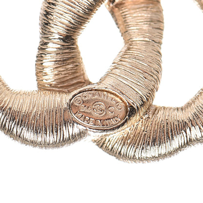 Chanel Crystal Twisted CC Earrings Light Gold Pale Pink 4 of 5