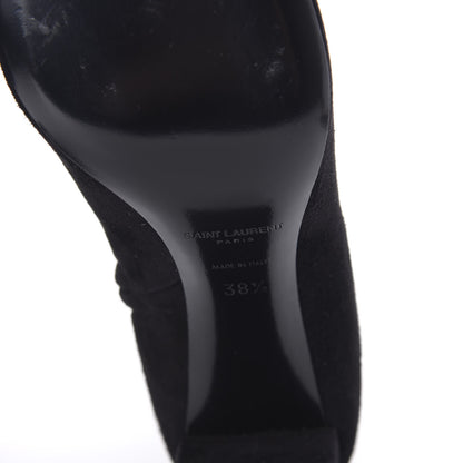 Saint Laurent Suede Loulou 95 Ankle Zip Boot 38.5 Black 6 of 9