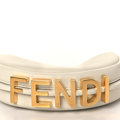 Fendi Vitello Grace Matte Nano Fendigraphy Hobo Charm White Ice 9 of 11
