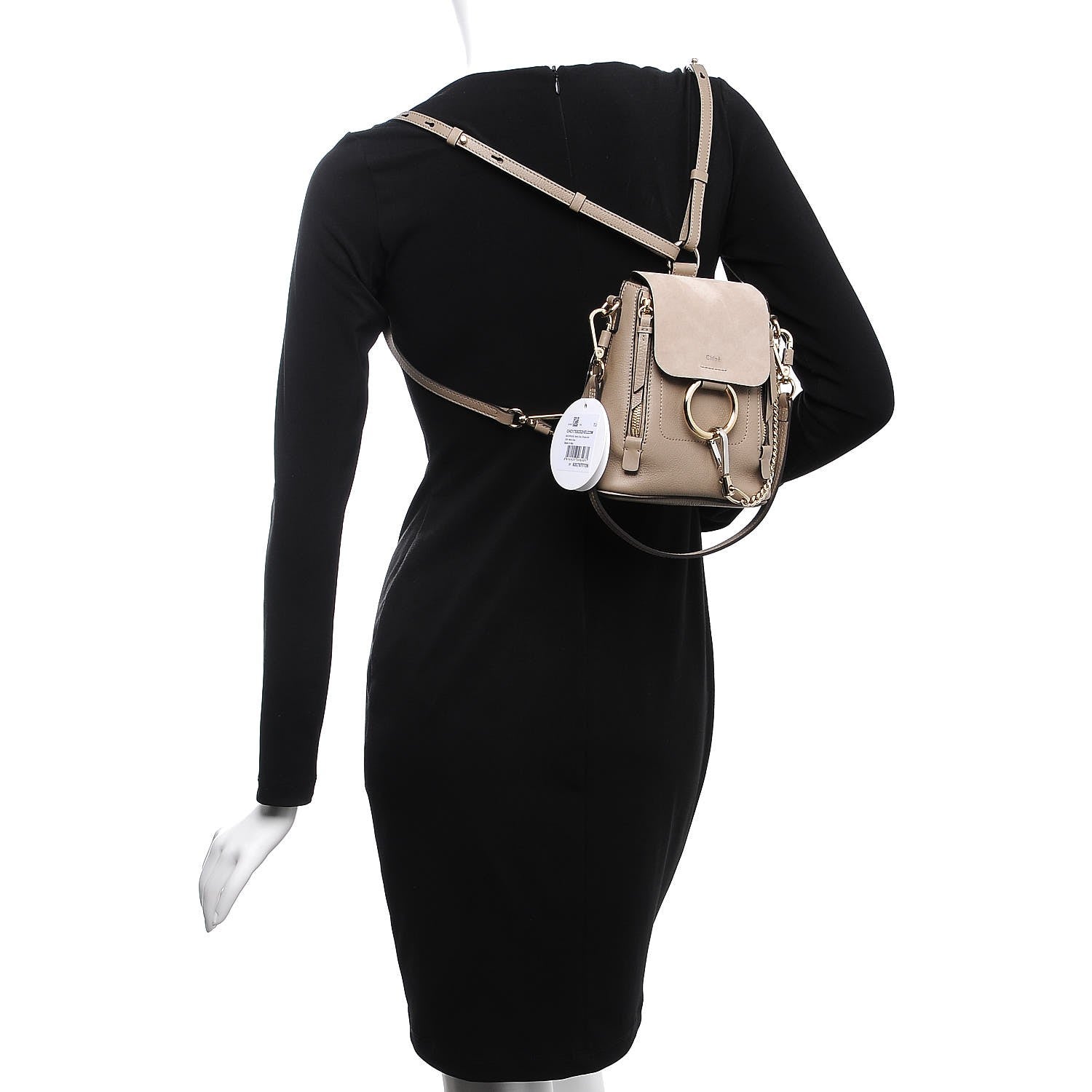 Chloe Suede Calfskin Mini Faye Backpack Motty Grey 3 of 8