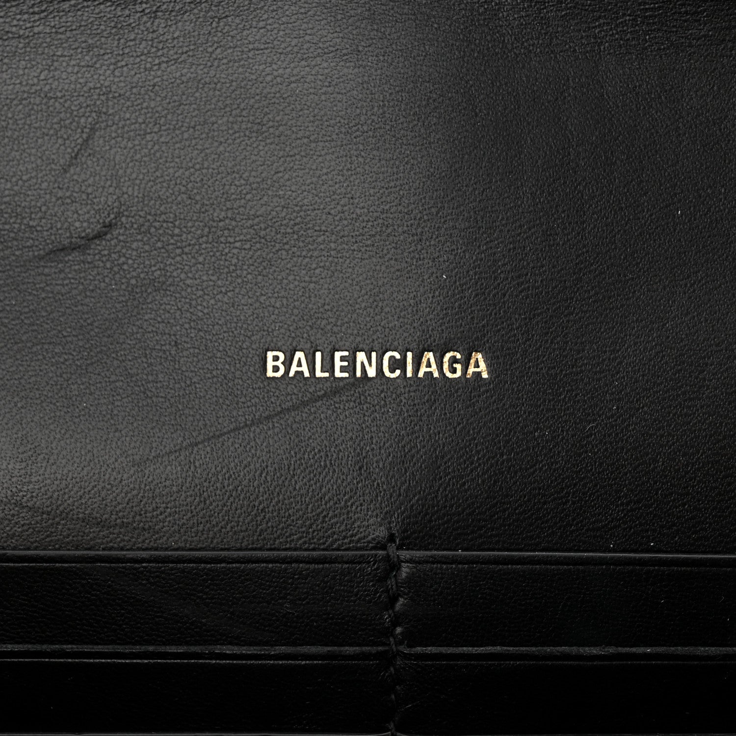 Balenciaga Shiny Calfskin Crocodile Embossed B Continental Chain Bag Black 7 of 10