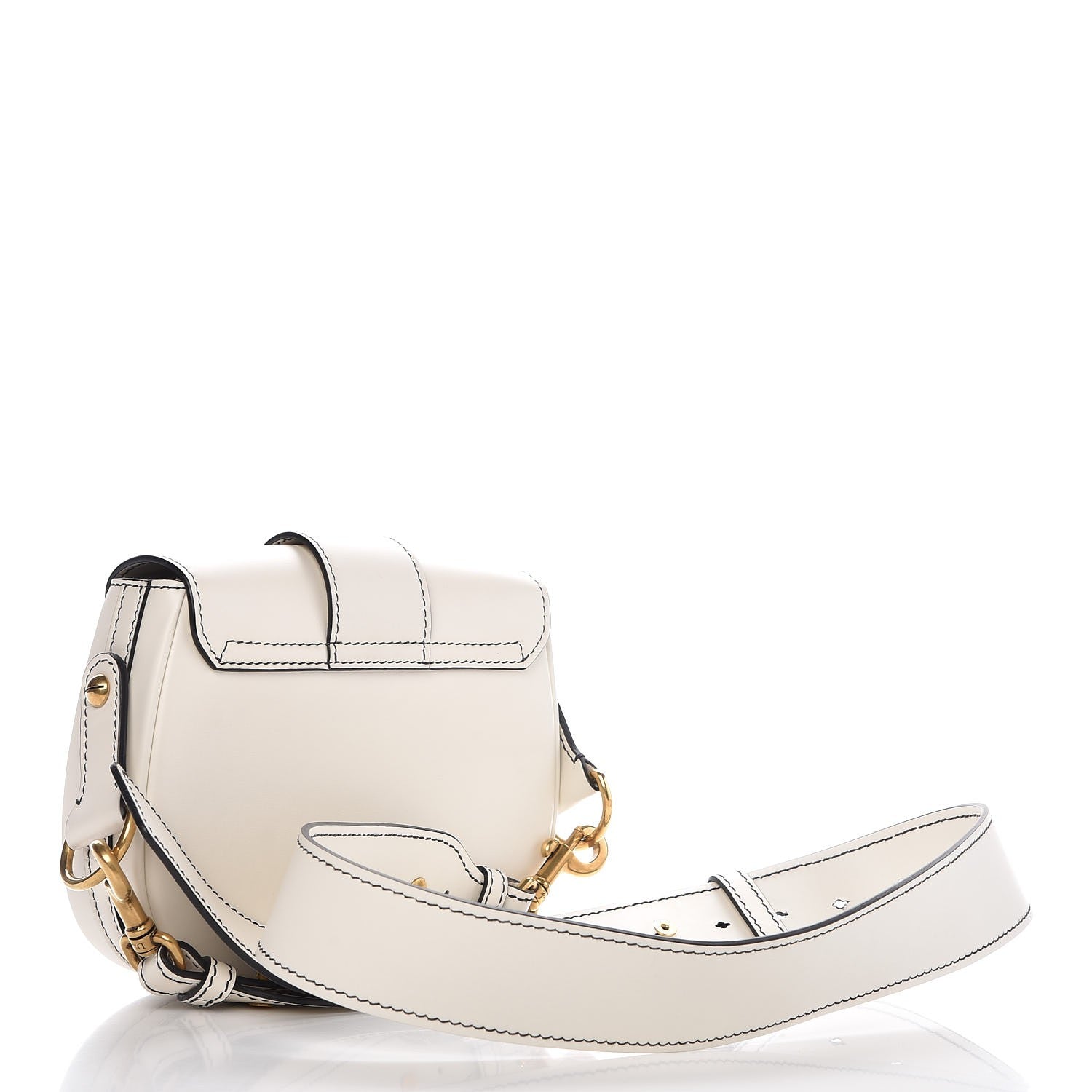 Christian Dior Calfskin D Fence Saddle Bag Latte 3 of 8