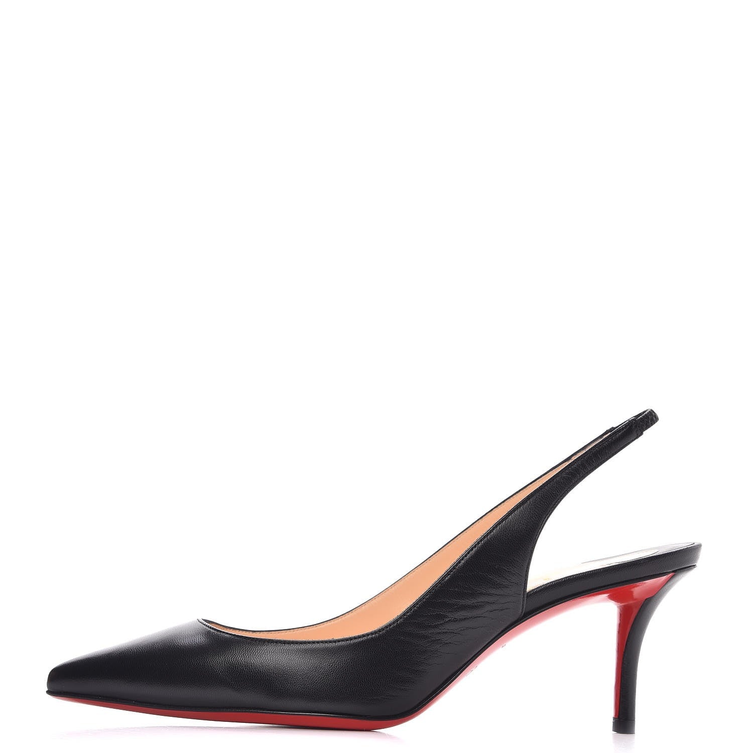 Christian Louboutin Kidskin Apostrophy Slingback 70 Pumps 36 Black 1 of 8