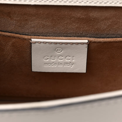 Gucci Calfskin Embroidered Mini Sylvie Top Handle Bag White 6 of 15