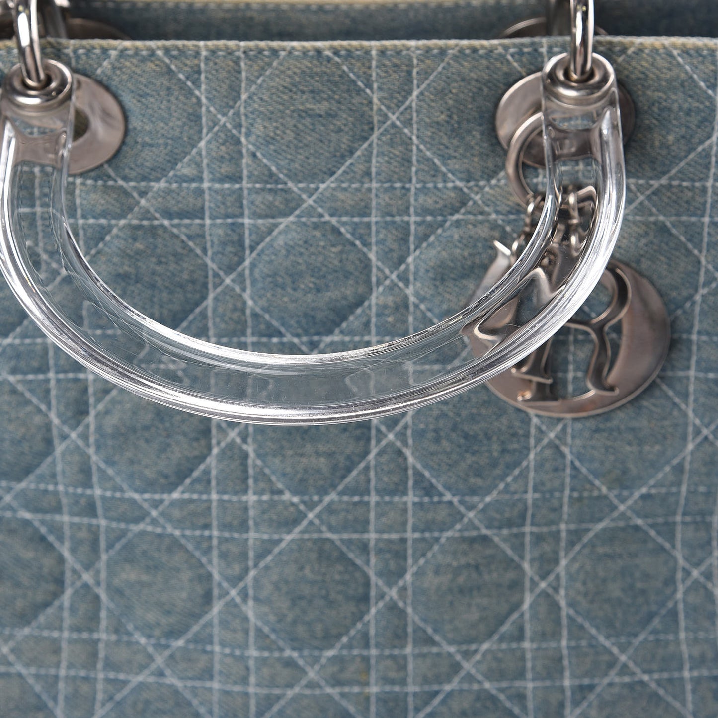 Denim Cannage Medium Lady Dior Blue