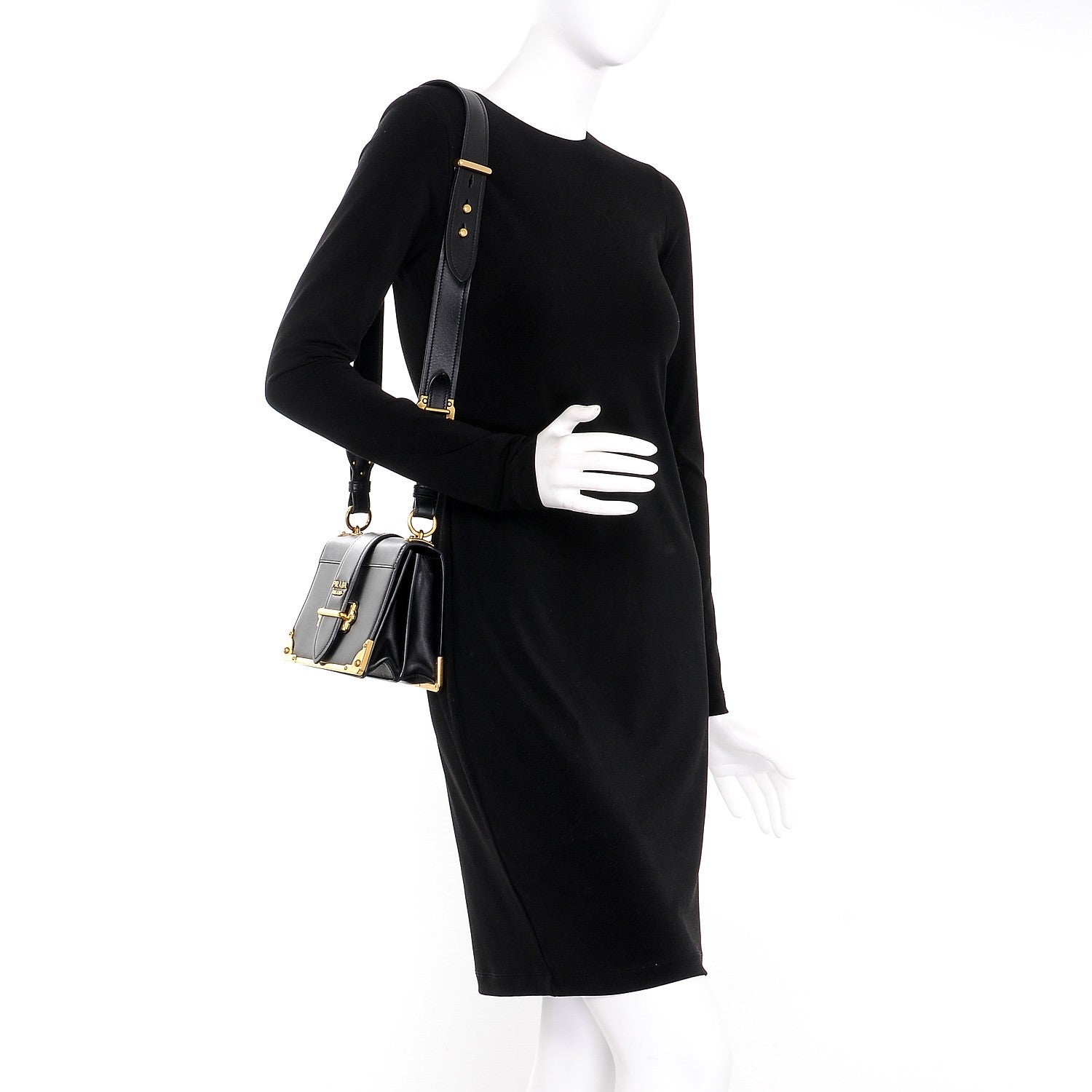 Prada City Calf Saffiano Cahier Bag Nero Black 2 of 7