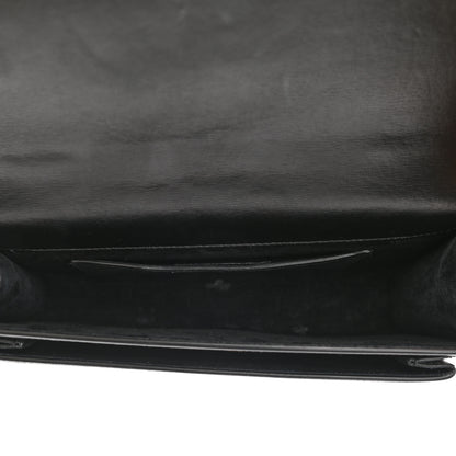 Saint Laurent Smooth Calfskin Medium Monogram Sunset Satchel Black 6 of 14