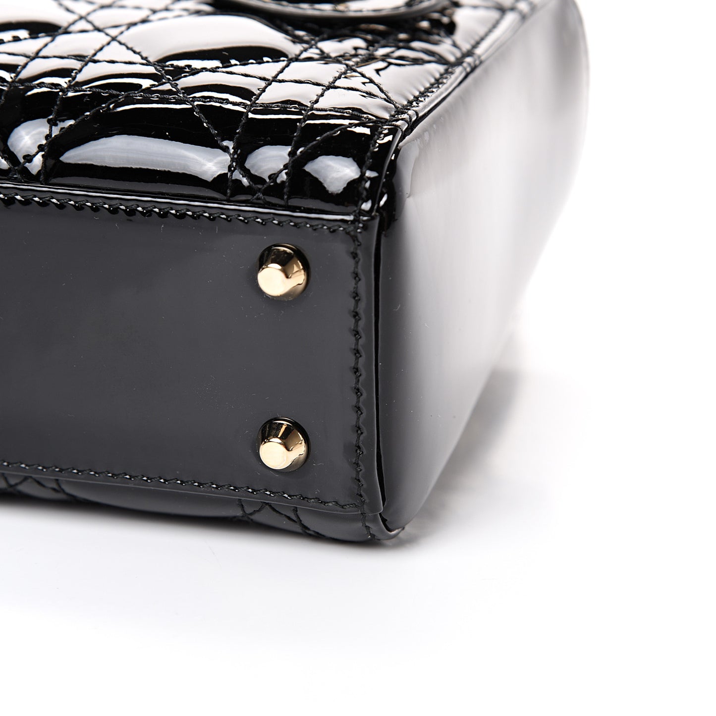 Patent Cannage Mini Lady Dior Black