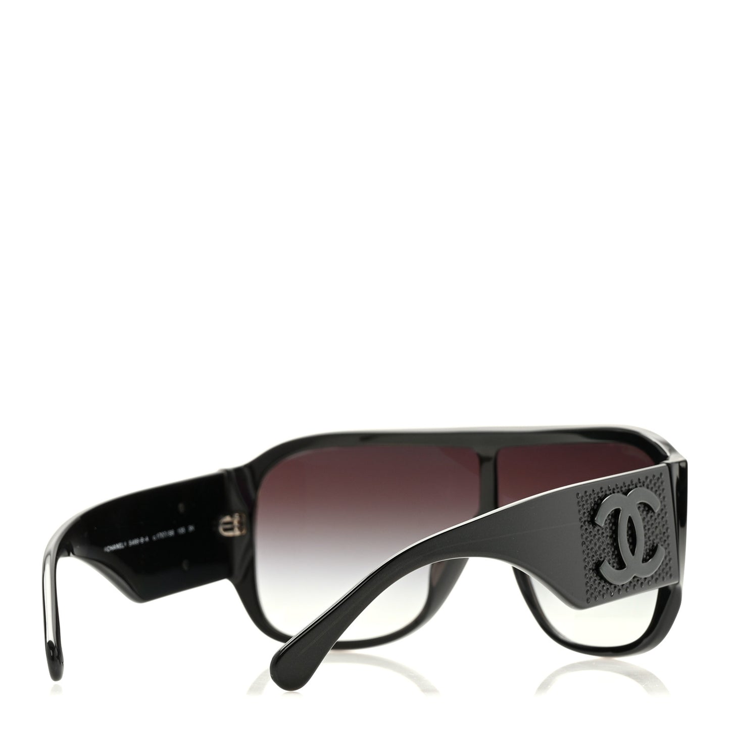 Acetate Crystal CC Shield Sunglasses 5466-B-A Black
