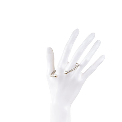 David Yurman Sterling Silver 18K Yellow Gold 4mm Cable Classics Bracelet 2 of 4