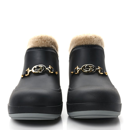 Gucci Rubber Wool Womens Crossy Ankle Boots 41 Black Butterscotch 2 of 8