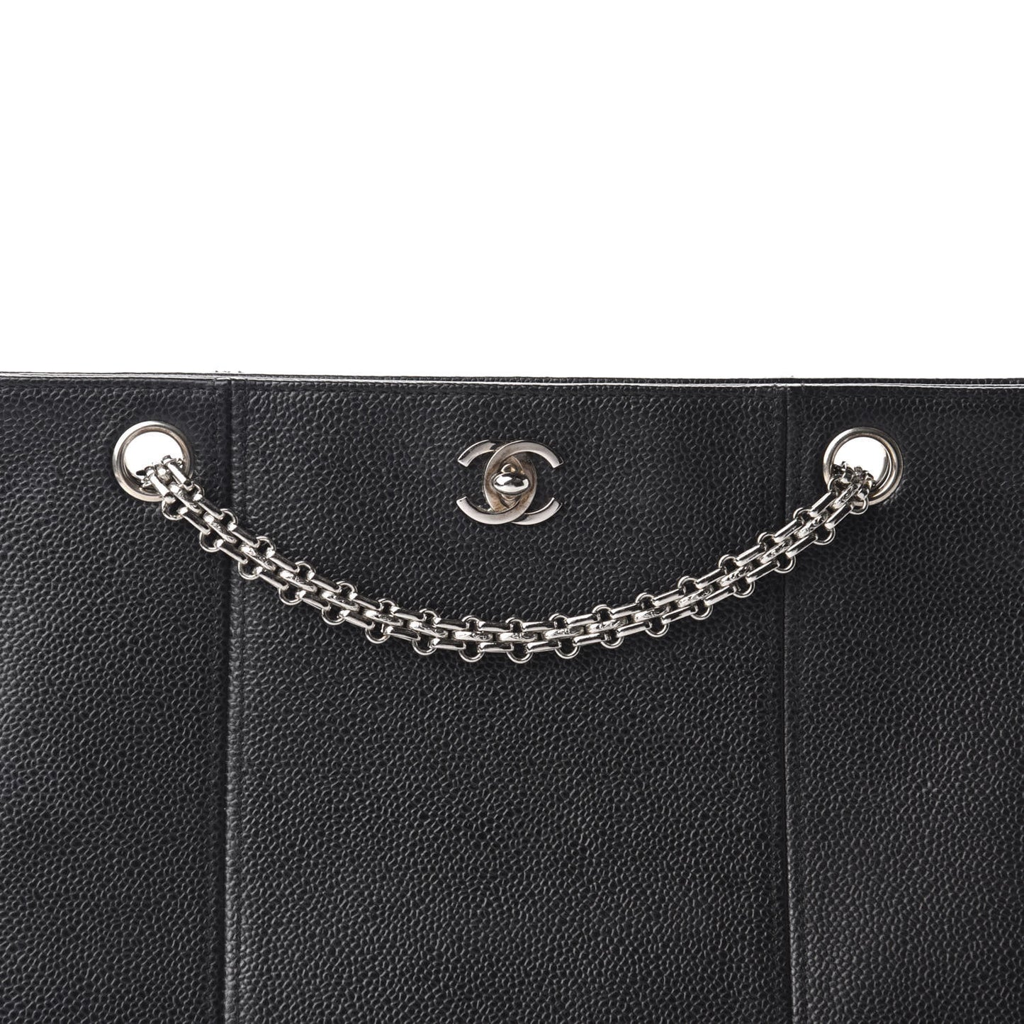 Grained Calfskin Bijoux Chain Shoulder Bag Black