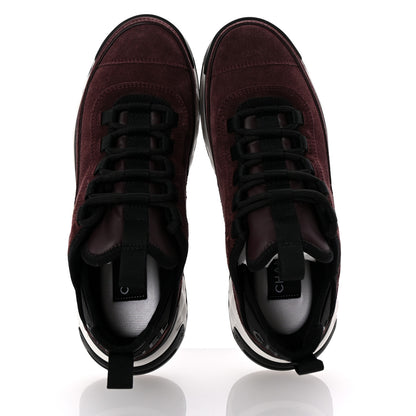 Chanel Suede Calfskin Nylon Grosgrain CC Sneakers 37 Dark Purple 2 of 11