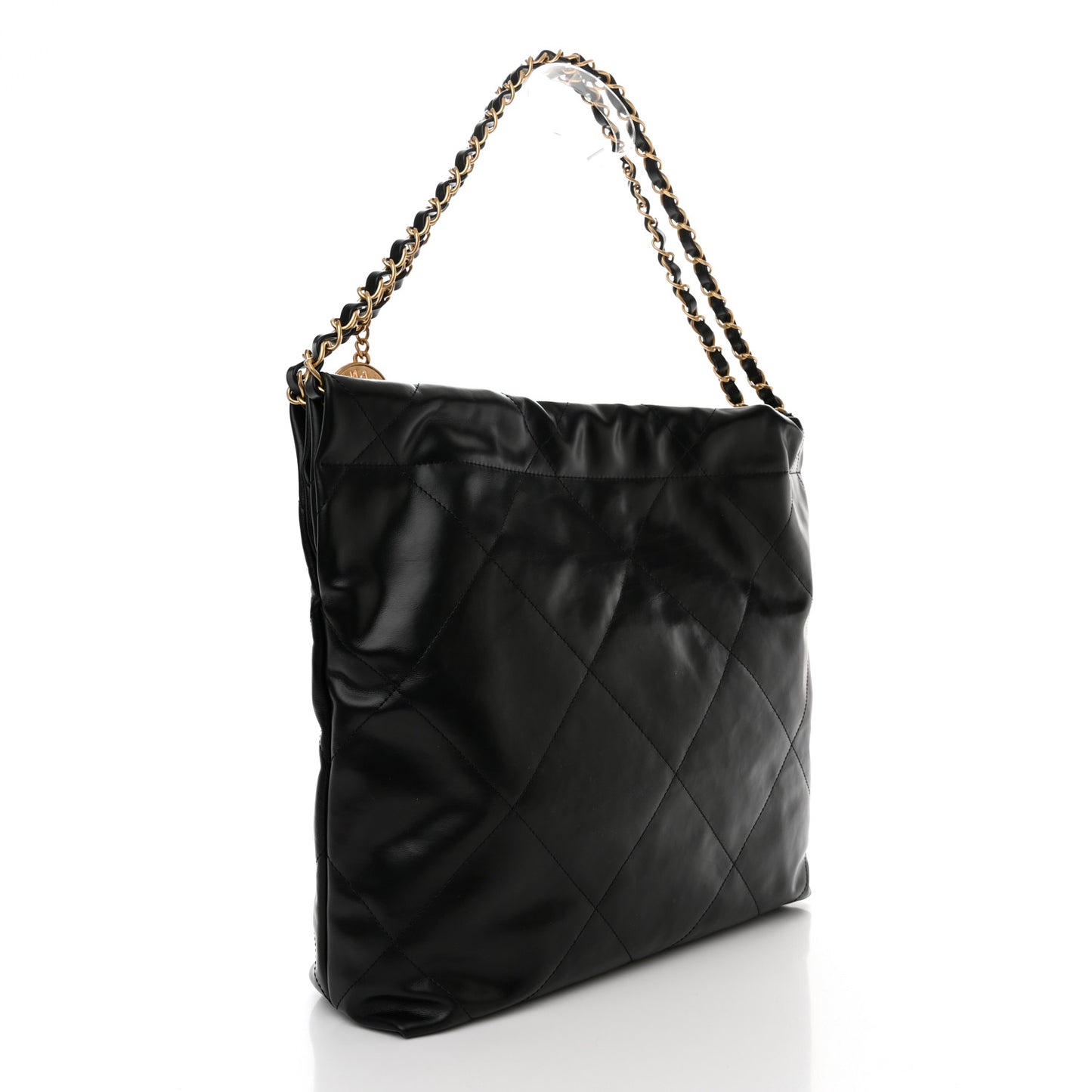 Calfskin Quilted Small Chanel 22 Black