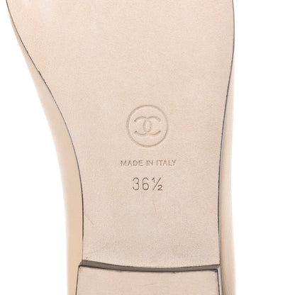 Chanel Lambskin CC Cap Toe Ballerina Flats 36.5 Beige Black 8 of 9
