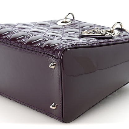 Christian Dior Patent Cannage Medium Lady Dior Purple 10 of 10