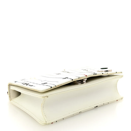 Christian Dior Calfskin Printed Mini Diorama Flap Bag White 4 of 11
