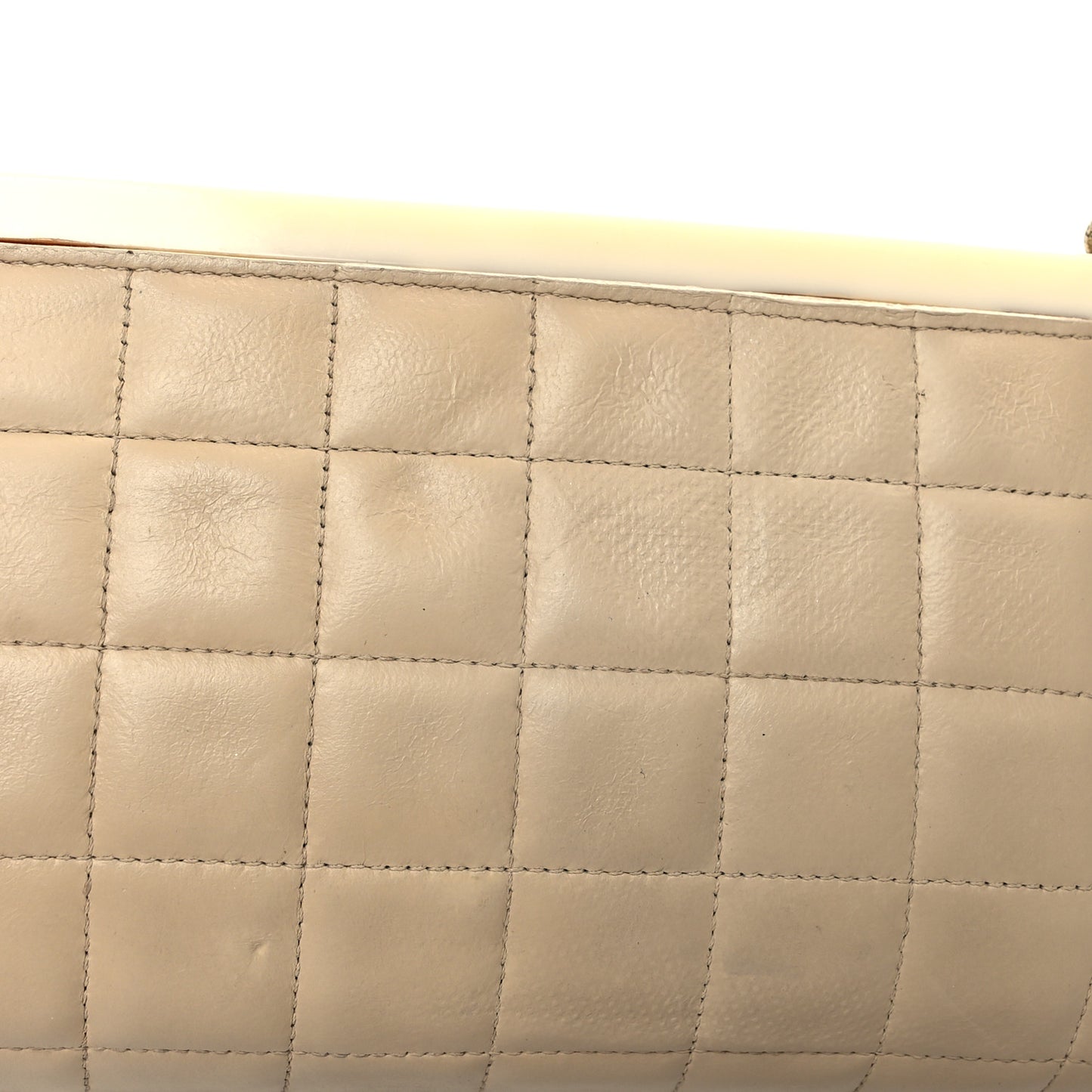 Lambskin Plexiglass Chocolate Bar Clutch Beige