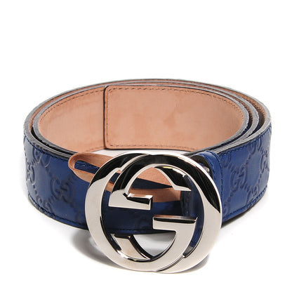 Gucci Guccissima Interlocking G Belt 90 36 Blue 1 of 6
