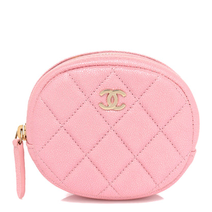 Chanel Iridescent Caviar Quilted Zip Around Classic Coin Purse Rose Pink 1 of 7