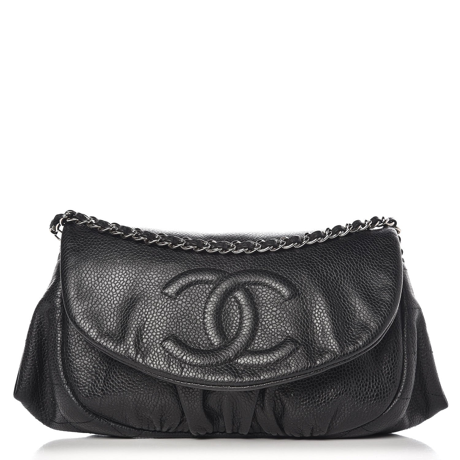 Chanel Caviar Half Moon Wallet On Chain WOC Black 1 of 9