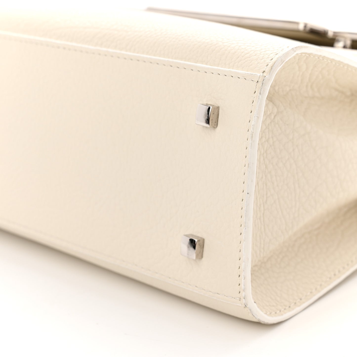 Calfskin MM Tempete Satchel White