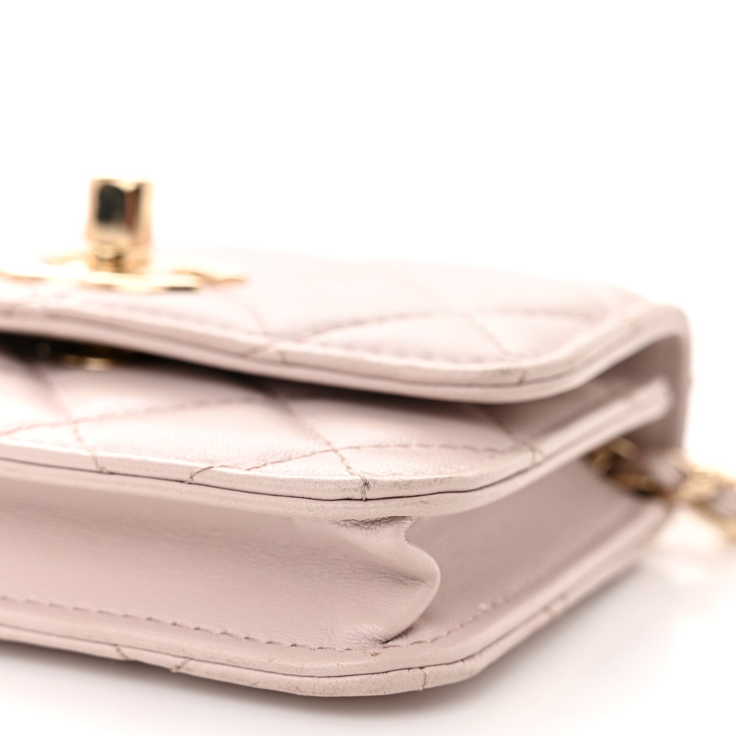 Chanel Lambskin Quilted Trendy CC Card Holder On Chain Light Pink 11 of 11