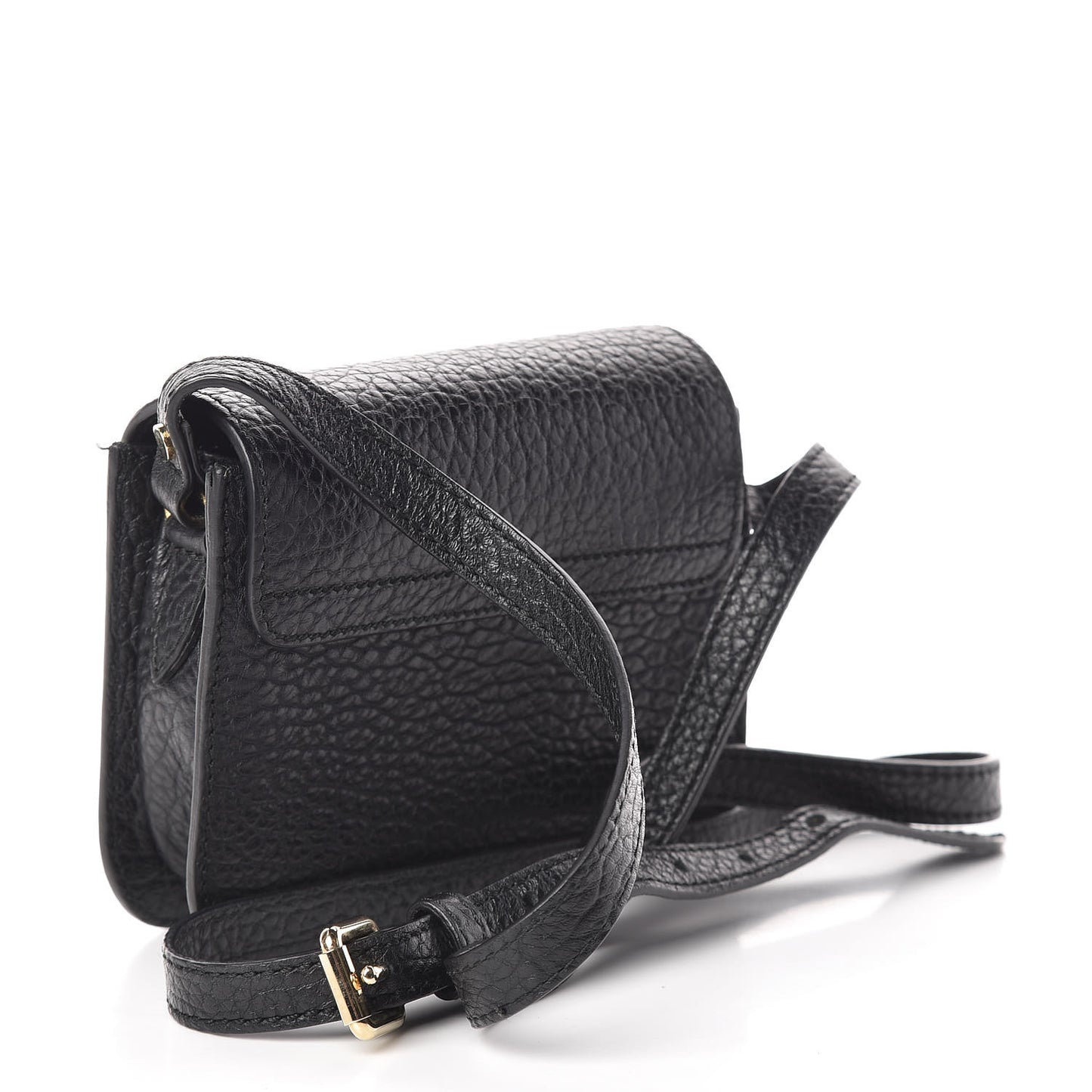 Grainy Calfskin Heritage Grain Mini Crossbody Bag Black