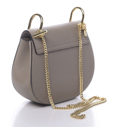 Chloe Grained Lambskin Mini Drew Shoulder Bag Motty Grey 3 of 9
