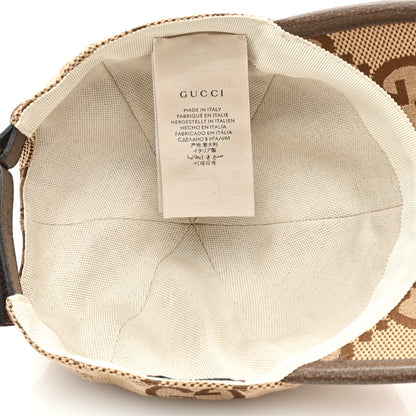Gucci Monogram Jumbo GG Baseball Hat M 57 Camel Ebony 7 of 8