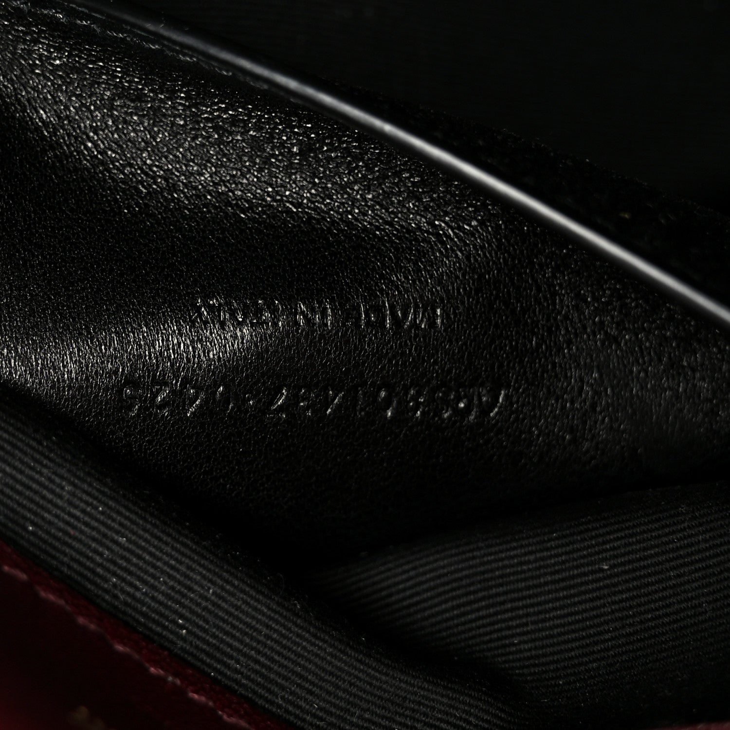 Saint Laurent Lambskin Chevron Quilted Small LouLou Rouge Cabernet 7 of 14