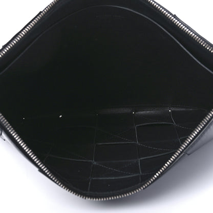Bottega Veneta Nappa Maxi Intrecciato Medium Cassette Flat Zip Pouch Black 4 of 13