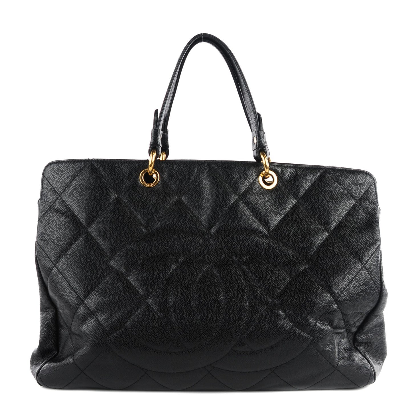 Soft Caviar Quilted CC Timeless Tote Black