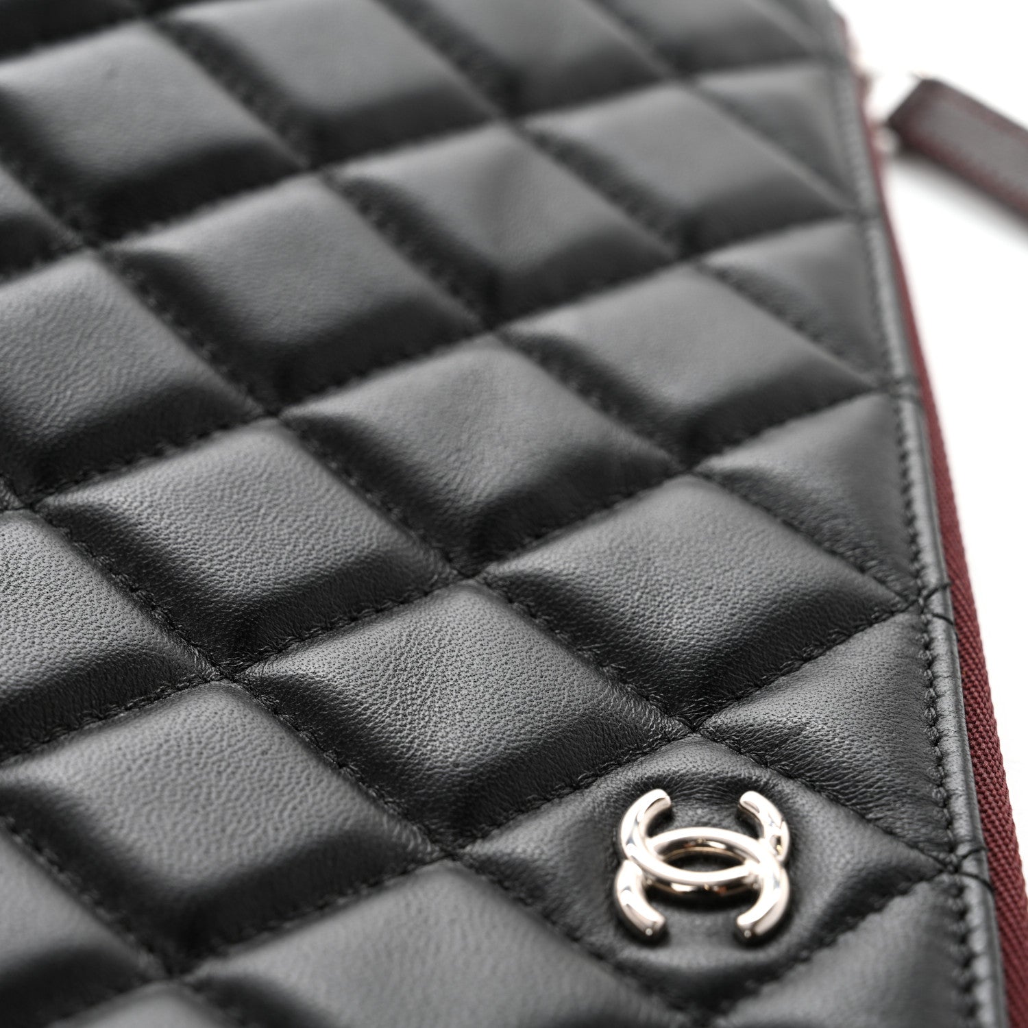 Chanel Lambskin Quilted Large Cosmetic Case Black 8 of 13