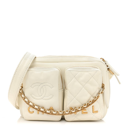 Chanel Calfskin Quilted Small Camera Case White 1 of 11