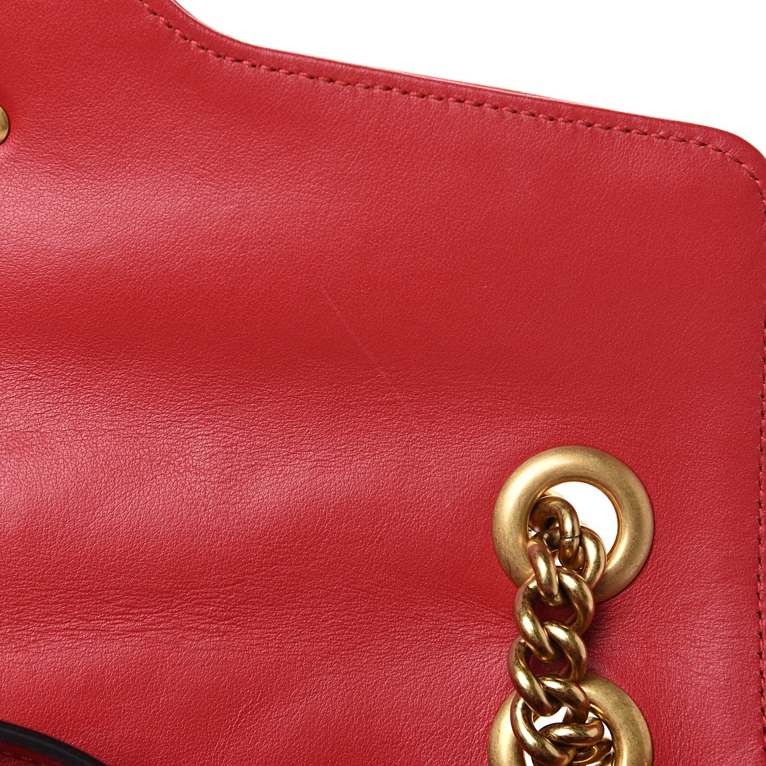 Gucci Calfskin Matelasse Small GG Marmont Shoulder Bag Hibiscus Red 13 of 13