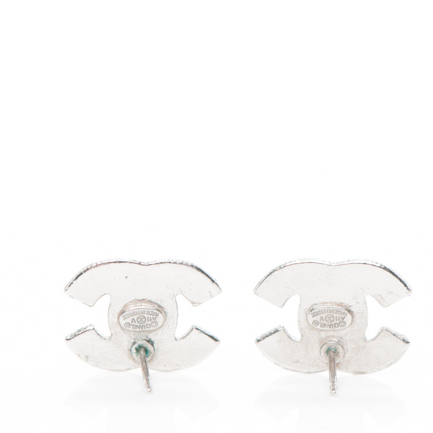 Chanel Crystal CC Earrings Silver 3 of 4