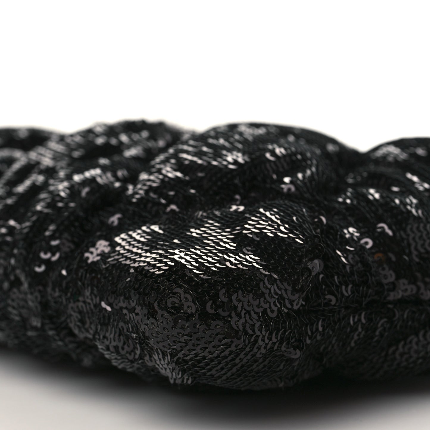 Sequins Quilted Large Chanel 19 Pouch Black