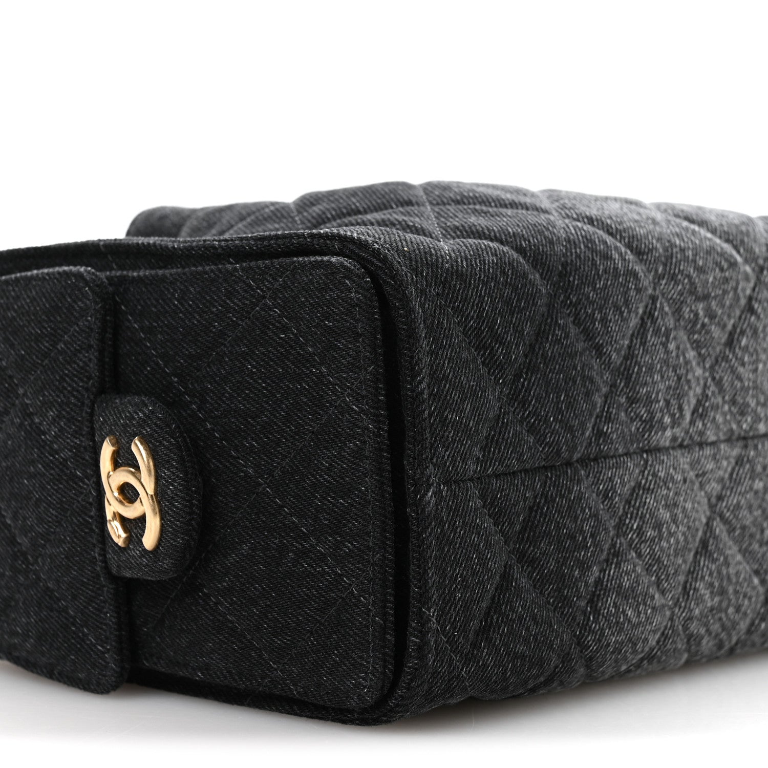 Chanel Washed Denim Quilted Mini Chanel 25 Handbag Black 9 of 11