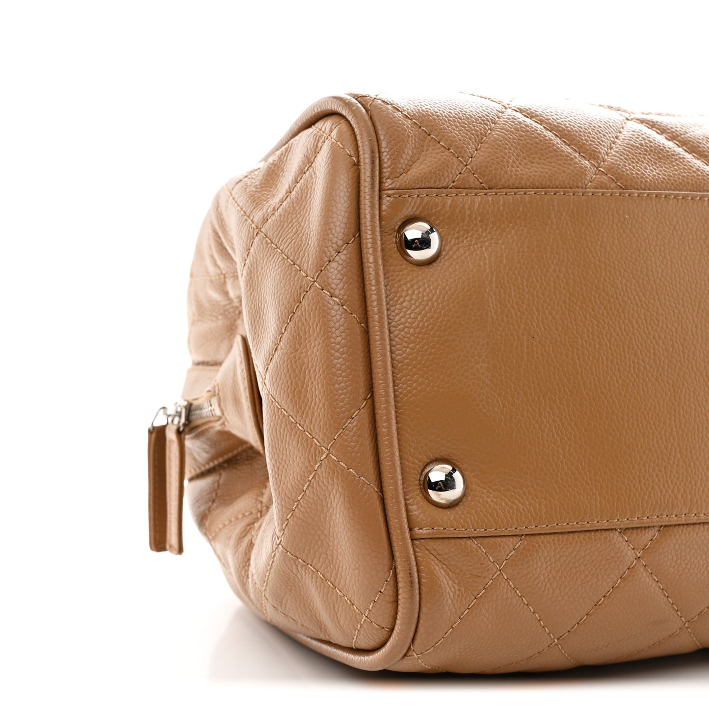 Caviar Quilted CC Timeless Bowler Dark Beige