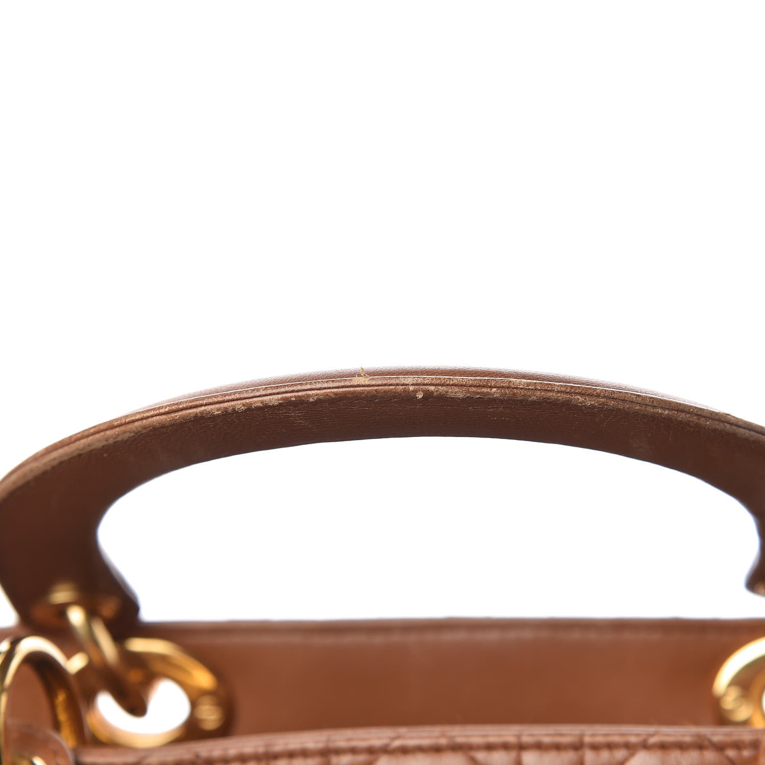 Christian Dior Lambskin Cannage Large Lady Dior Tan 10 of 33