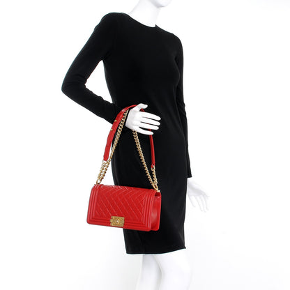 Chanel Lambskin Quilted Medium Boy Flap Red 3 of 9
